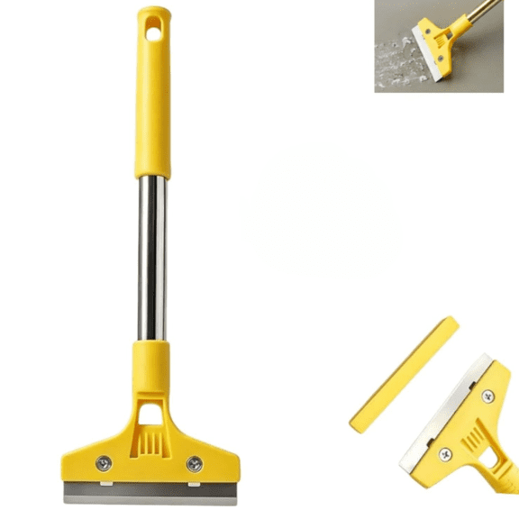 Glass Tile Adhesive Remover Shovel, Wide Window Scraper with Extended Handle, for Thinset, Grout, Paint, Stickers and Wallpaper, Handicrafts
