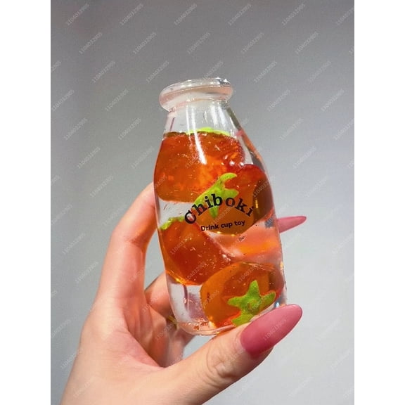 Glass Tomato Jar Handmade Glass Bottle Clear Stress Ball, Transparent Bottle Squishy Sensory Fidget, Beautiful Collectible Decor for Living Space(1Pack)