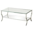 thumbnail image 1 of Glass Top Coffee Table with Metal Frame and Mirror Shelf Chrome - Saltoro Sherpi, 1 of 5