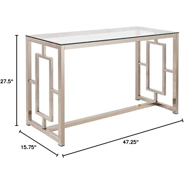 Glass Top Console Table in and Clear