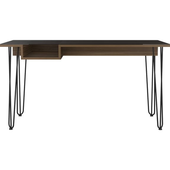 Glass Top, Mahogany - Industrial Design, One Shelf - Office Setup - Reliable for Years