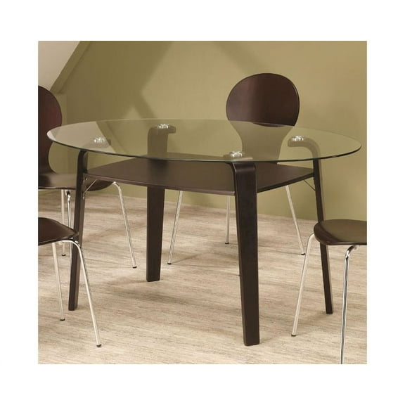 Glass Top Oval Contemporary Dining Table