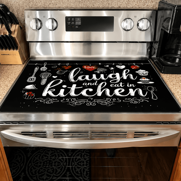 Glass Top Stove Cover for Electric Stove, Heat Resistant Cooktop Protector Mat, Kitchen Counter Cover, 20.3 x 28.5 In