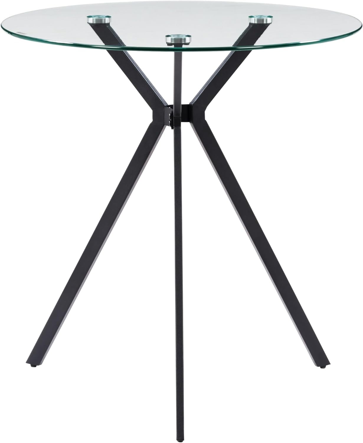 Glass Top Trestle Bistro Table with Black Iron Legs - Walmart.com