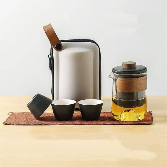 Glass Travel Tea Set One Person Single Simple Outdoor Lazy Tea Maker Quick Tea Cup Set