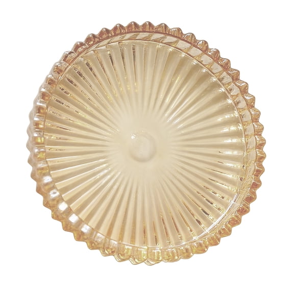 Glass Tray Plate, Round Clear Design for Dining Table Centerpieces & Home Decor Accents