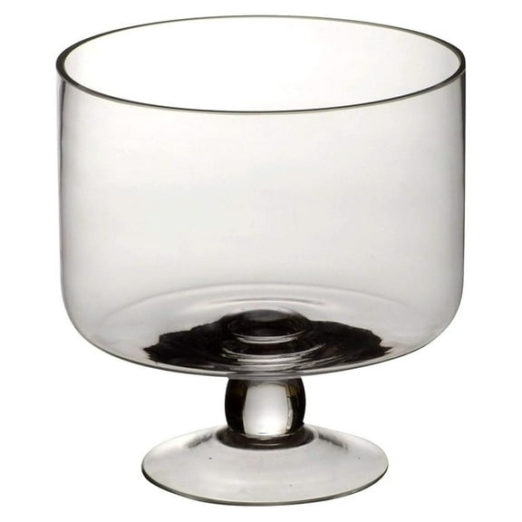 Glass Trifle Bowl with Classic Modern Design, Clear | For Round Dessert - Cakes, Pastries, - Versatile for Mixing Ingredients, Salad and Yogurt | Dishwasher Safe