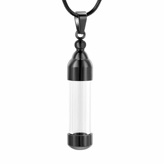 Glass Tube Cremation Urn Jewelry Ashes Holder Necklace Keepsake Memorial Pendant Including Box/Fill Kits