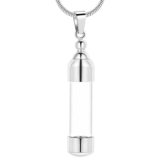 Glass Tube Cremation Urn Jewelry Ashes Holder Necklace Keepsake Memorial Pendant Including Box/Fill Kits