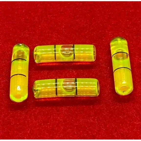 Glass Tube Vial Bubble Spirit Level - D 6Mm - L 22Mm - Green - Accurate - Qty 4