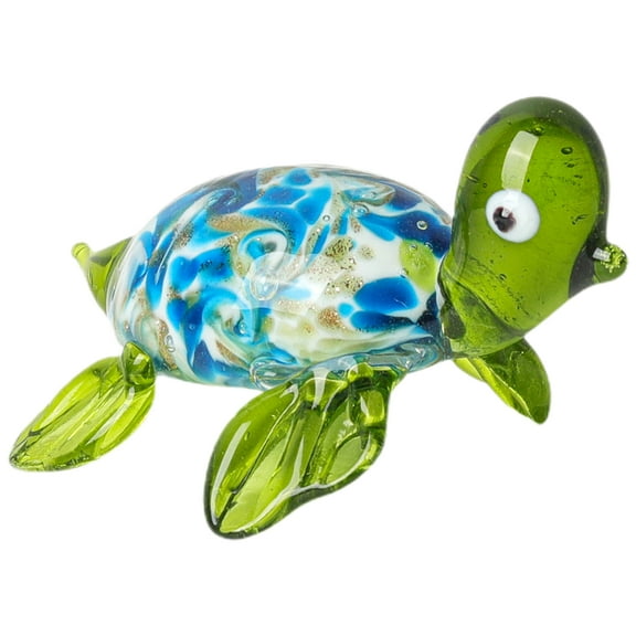 Glass Turtle Crafts Turtle Animal Figurine Miniature Sea Turtle Figurine Desktop Decor