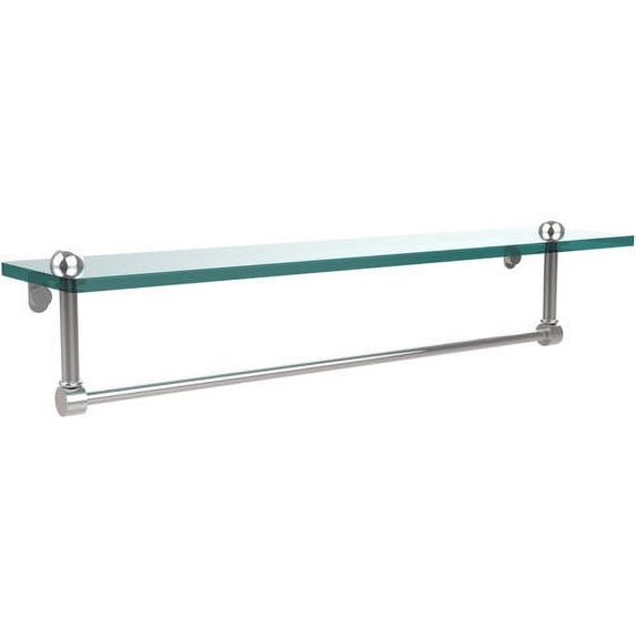 Glass Vanity Shelf with Integrated Towel Bar - Polished Chrome / 22 Inch