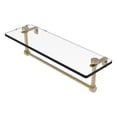 thumbnail image 1 of Glass Vanity Shelf with Integrated Towel Bar - Unlacquered Brass / 16 Inch, 1 of 11