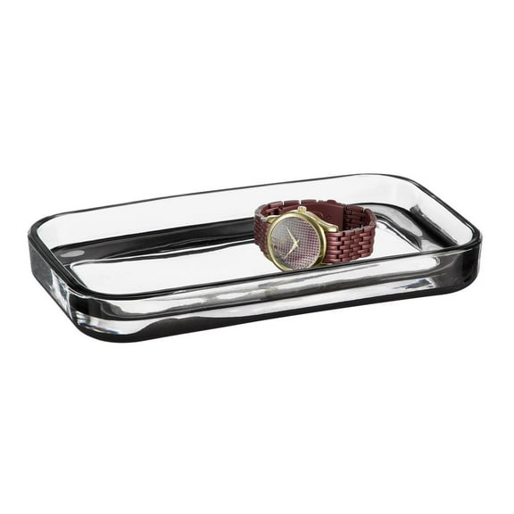 Glass Vanity Tray for Bathroom or Vanity Storage - Holds Cosmetics, Makeup Brushes, Jewelry, Soap, and Room Sprays