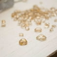 thumbnail image 1 of Glass Vase Filler 4.6 lbs Clear Glass Drops Coated In Glitter Gold, 1 of 2