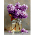 thumbnail image 1 of Glass Vase Lilac Bloom Canvas Wall Art, Soft Beige Background Floral Print, Timeless Home Wall Decor, 1 of 8