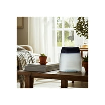 Glass Vase Modern Decorative Accent Handcrafted Glass Casual Home Decor for Living Room, Bedroom, Office - 11" Blue & White