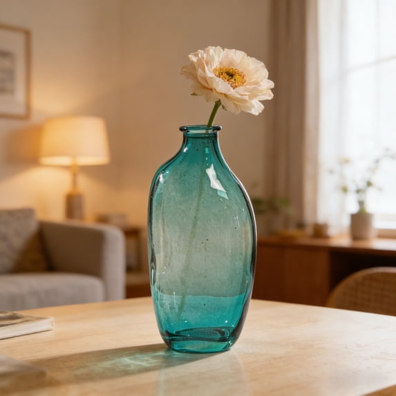 Glass Vase, Small Clear Flower Vase for Hydroponic Plants Modern Table Centerpiece Decorative Glass Bottle for Living Room Bedroom Office Shelf Wedding Home Decor
