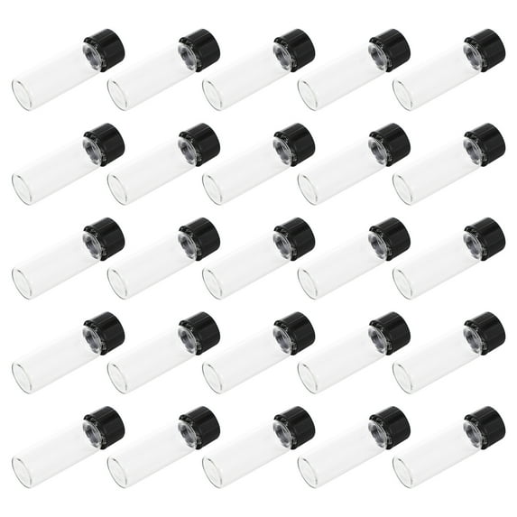 Glass Vials Sample Clear Container with Lid Bottles Caps Small Essential Oil Screw Mini Travel 25 Pcs