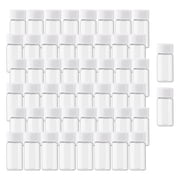 Glass Vials with White Screw Caps 5ml 0.17 oz Clear Liquid Sampling Sample Glass Bottles Vials for Chemistry Lab Chemicals 50PCS