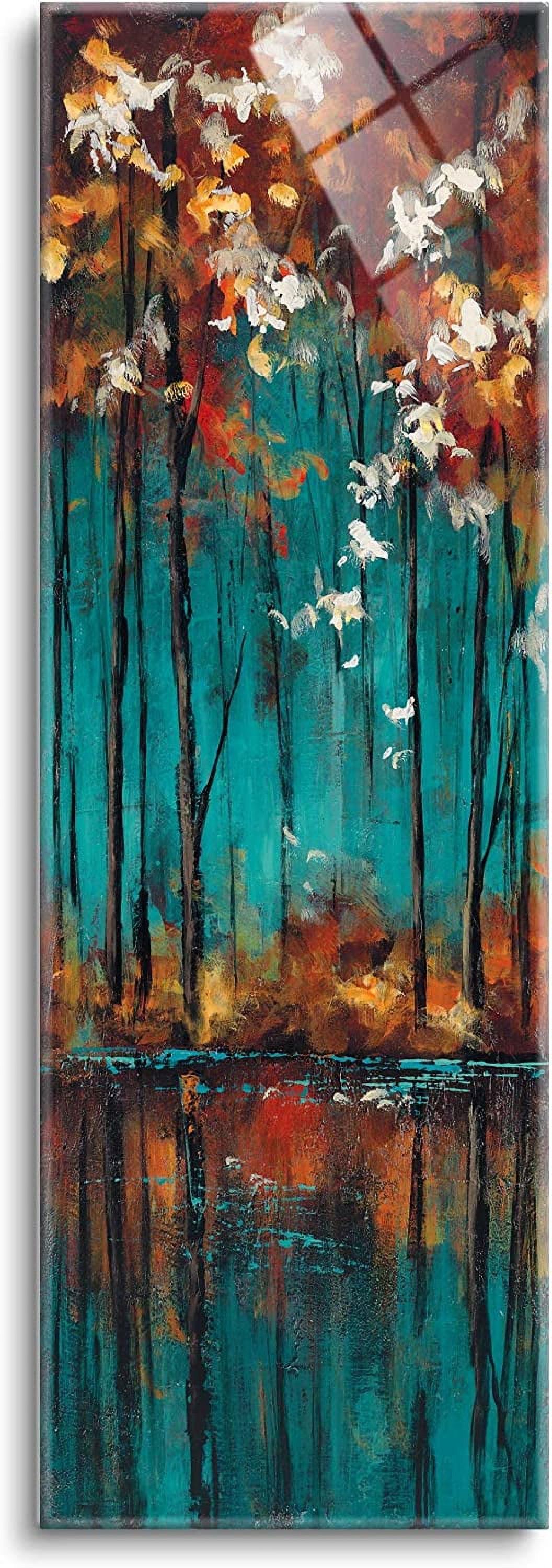 Glass Wall Art The Mirror II 12"X36" Frameless Tempered Glass High