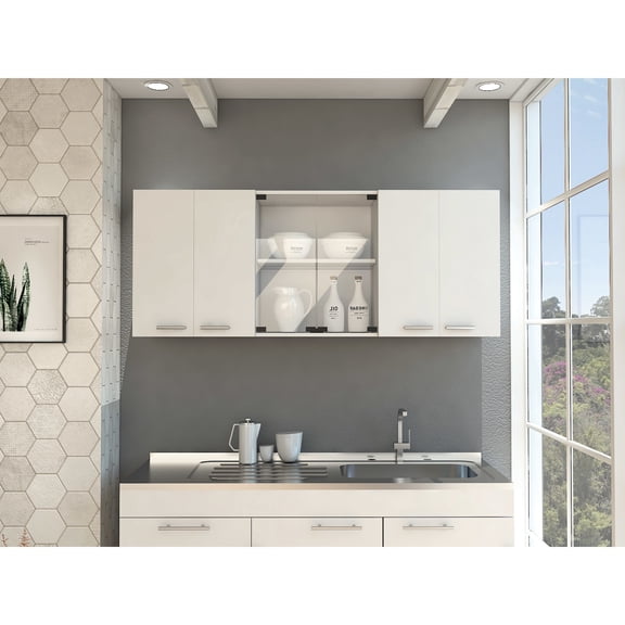 White Cabinet with Interior Shelves / Bedroom Use / Hold Clothes and Linens