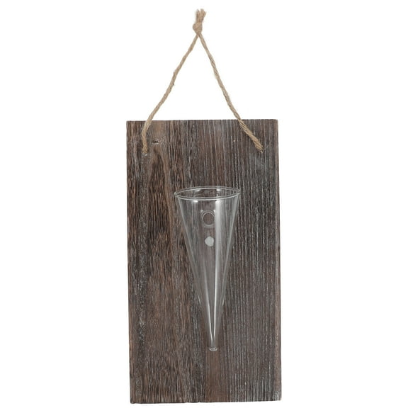 Glass Wall Hanging Planter With Wood Board Hydroponic Propagation Vase Hanging Propagation Station Boho Wall Decor For Indoor Plants For Home And Office