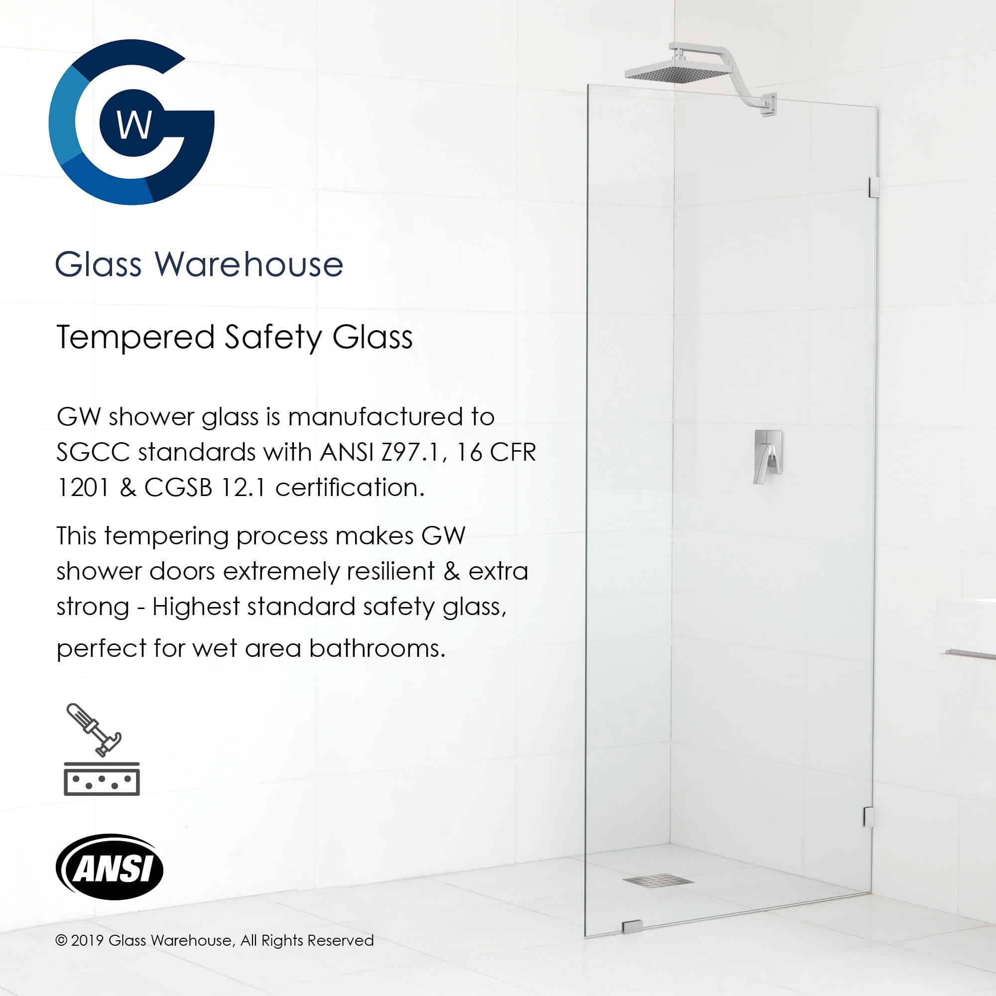 Matte Black Frameless Arched Glass Shower Panel