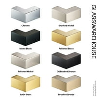 Glass Warehouse  58.25" x 31" Frameless Shower Bath Fixed Panel Satin Brass Satin