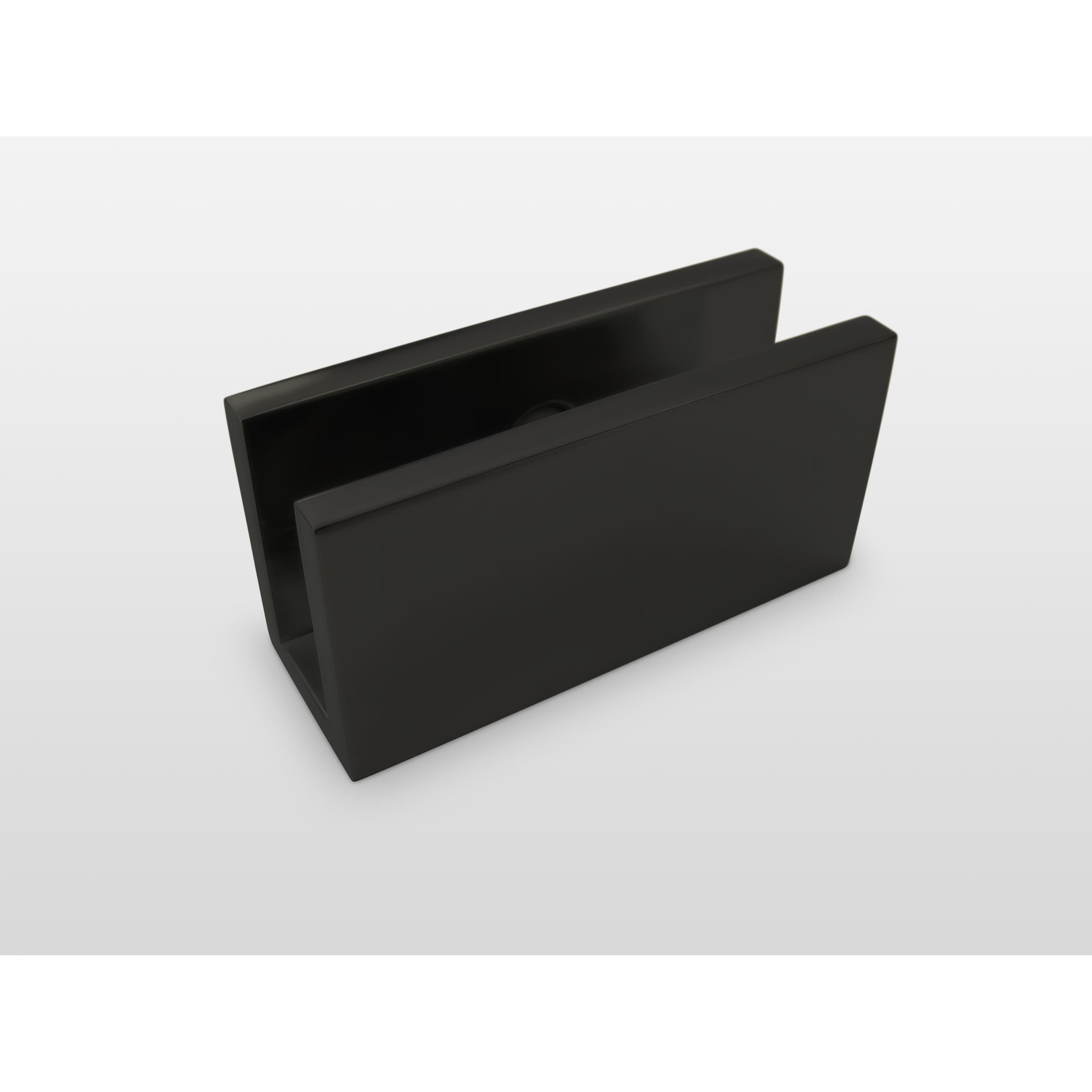 Matte Black Frameless Shower Door with Brass Fittings, 78" x 7"