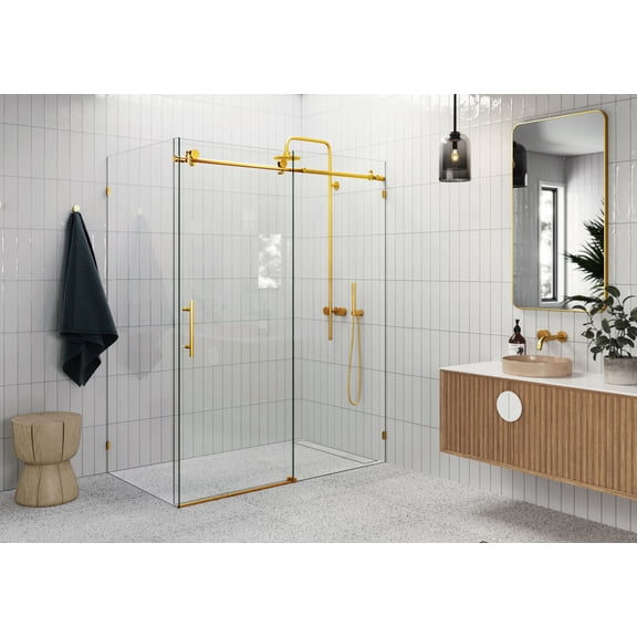 Glass Warehouse 90SL-56-40-SB Nova 78" High X 56" Wide X 40" Deep Sliding Frameless Shower