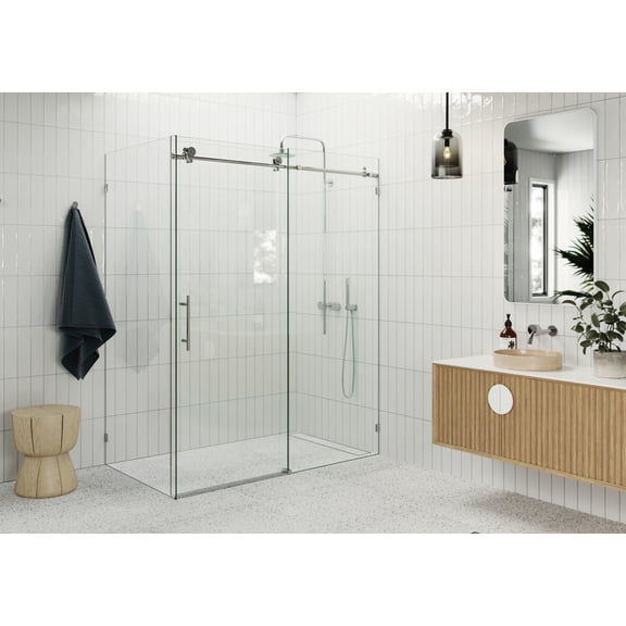 Glass Warehouse 90SL-56-40-CH Nova 78" High X 56" Wide X 40" Deep Sliding Frameless Shower