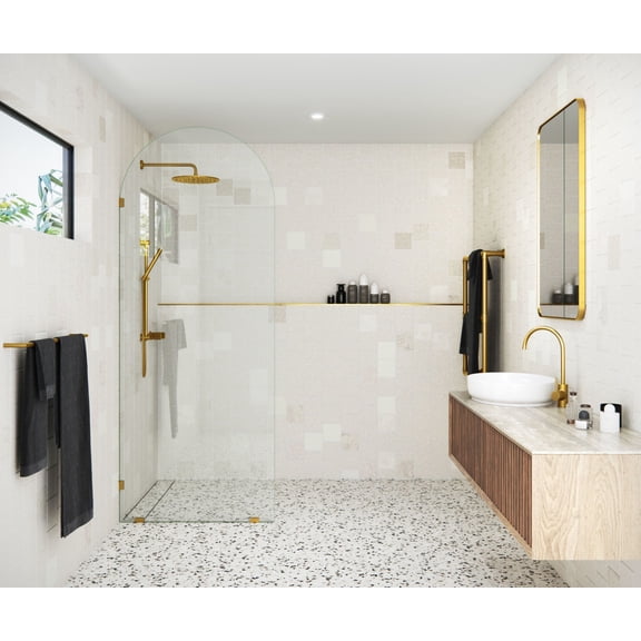 Glass Warehouse ARC-SF-34-SB Venus 86-3/4" High X 34" Wide Shower Screen Frameless Shower