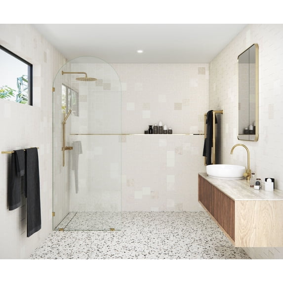 Glass Warehouse ARC-SF-34-PB Venus 86-3/4" High X 34" Wide Shower Screen Frameless Shower
