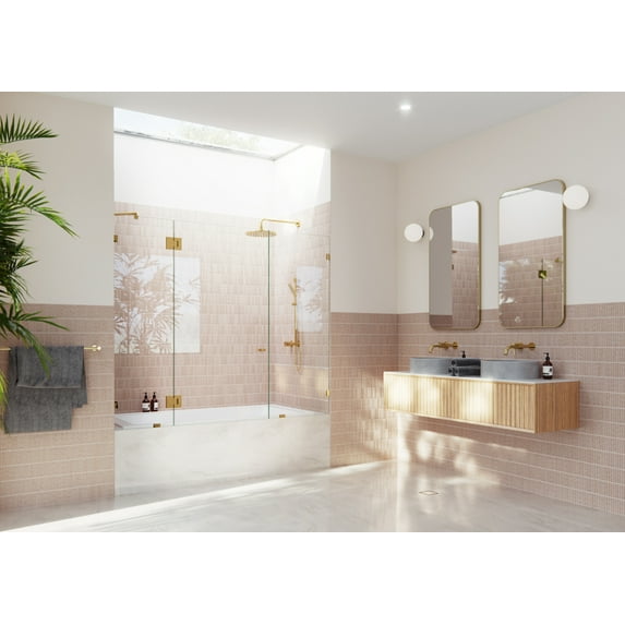 Glass Warehouse B-Ghf-72.25 Stellar 58-1/4" High X 72-1/4" Wide Hinged Frameless Tub Door