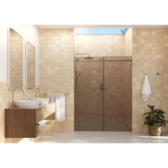 Glass Warehouse BTSLD-60-CH Equinox 78" High X 60" Wide Sliding Frameless Shower Door -