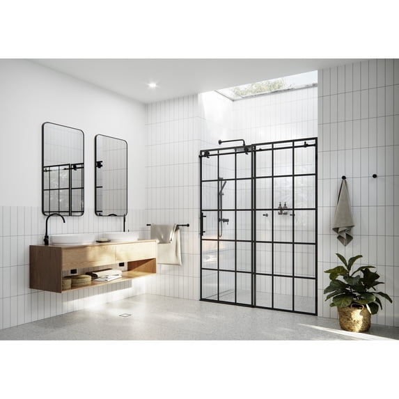 Glass Warehouse Esprit 56 in. - 60 in. x 78 in. French Monture Sliding Shower Door 60 Inch - Left