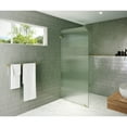 thumbnail image 1 of Glass Warehouse  34" x 78" Frameless Shower Door - Single Fixed Panel Fluted Frosted Radius Satin Brass 34 Inch - Left Satin, 1 of 5