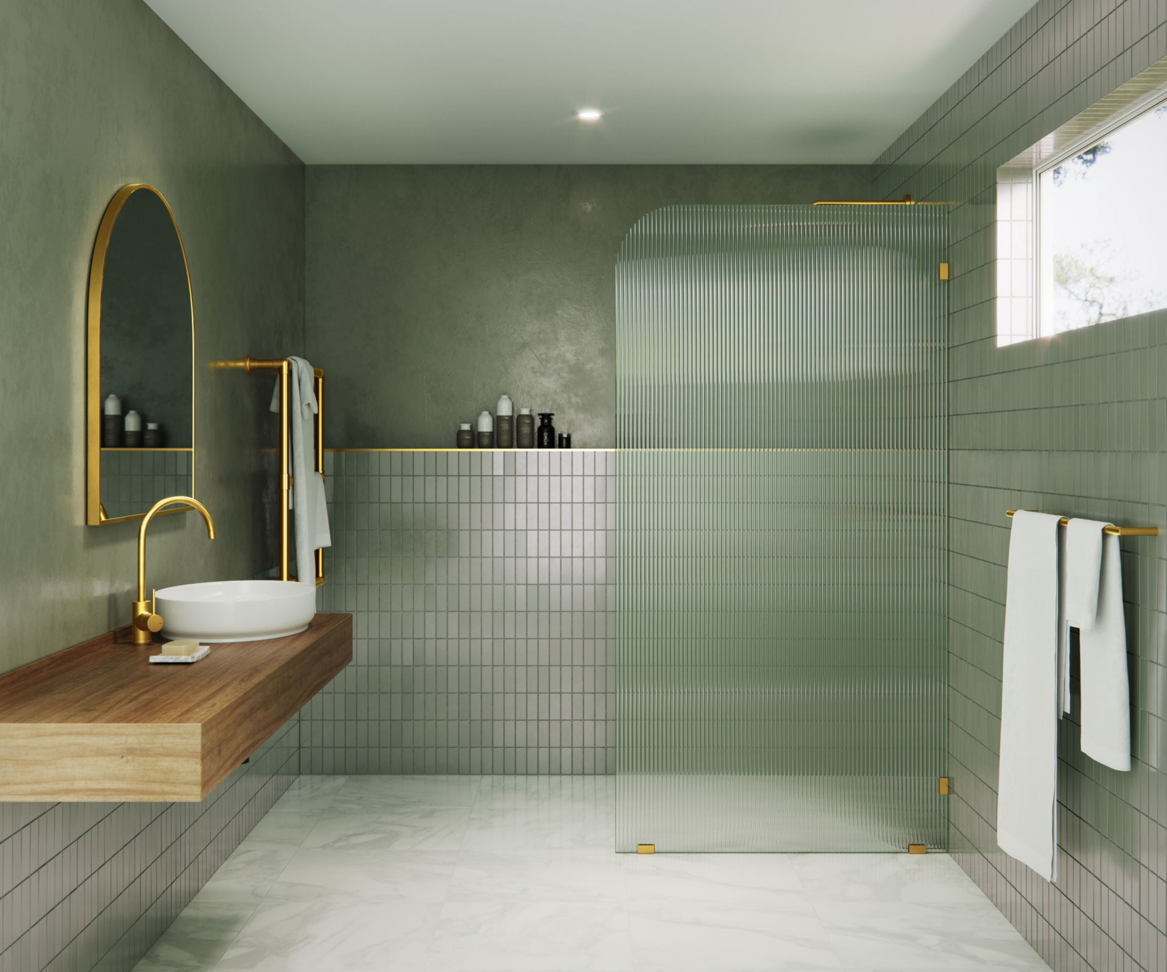Glass Warehouse Fl-Rad-38-R Aurora 78" High X 38" Wide Shower Screen Frameless Shower Door
