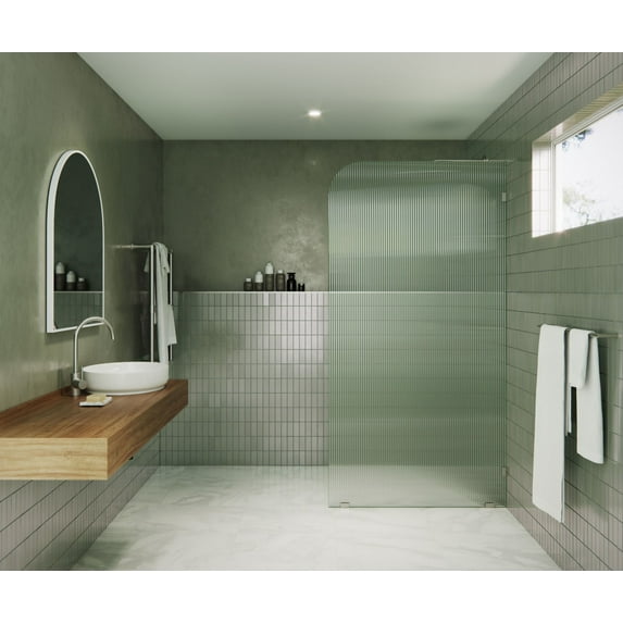 Glass Warehouse Fl-Rad-38-R Aurora 78" High X 38" Wide Shower Screen Frameless Shower Door