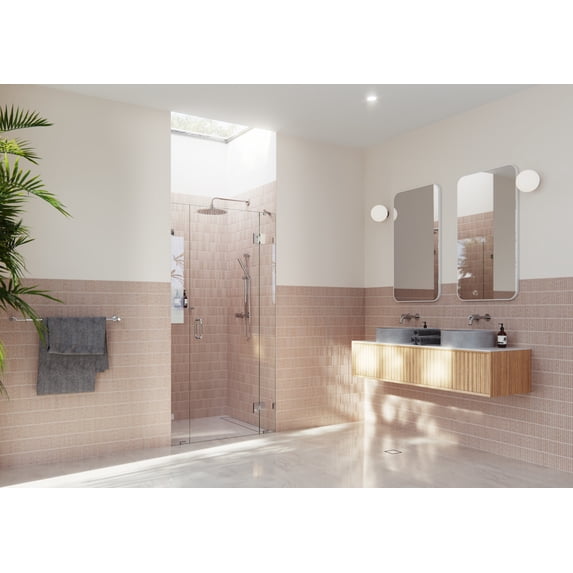 Glass Warehouse GHF-43-CH Stellar 78" High X 43" Wide Hinged Frameless Shower Door -