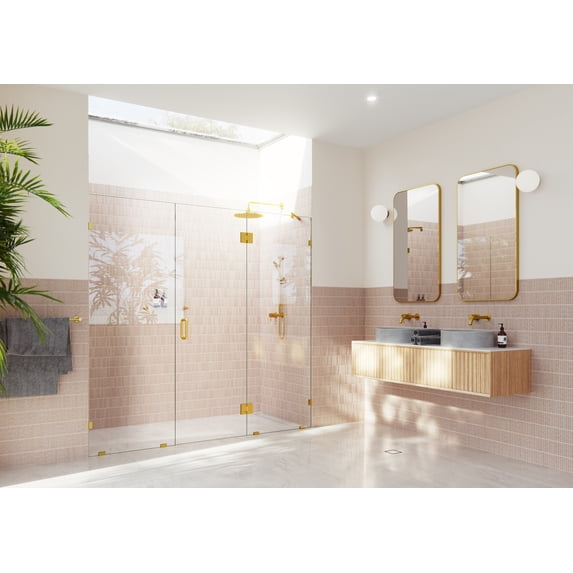 Glass Warehouse Ghf-79.25 Stellar 78" High X 79-1/4" Wide Hinged Frameless Shower Door -
