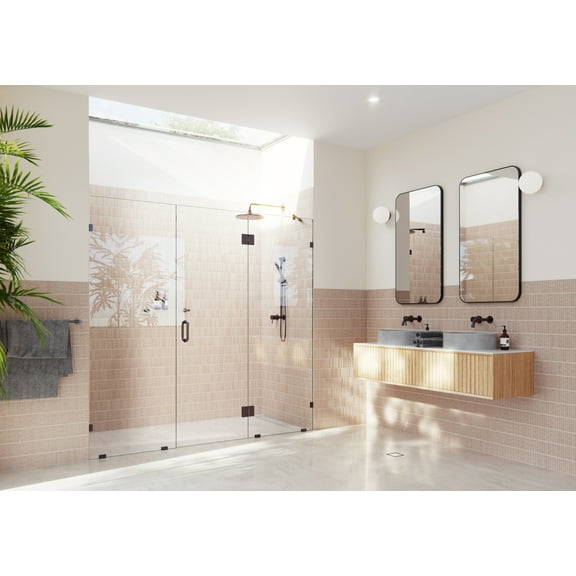 Glass Warehouse Ghf-81 Stellar 78" High X 81" Wide Hinged Frameless Shower Door - Bronze