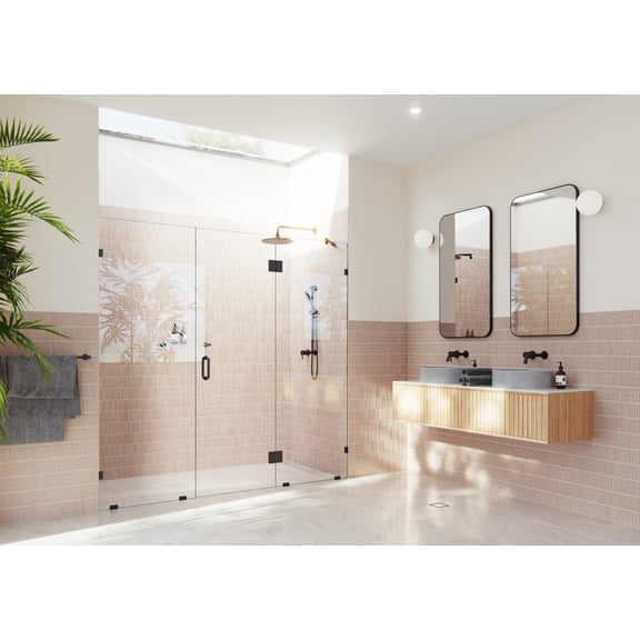 Glass Warehouse GHF-82.5-MB Stellar 78" High X 82-1/2" Wide Hinged Frameless Shower Door -