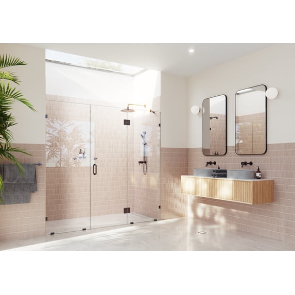 Glass Warehouse Ghf-85.5 Stellar 78" High X 85-1/2" Wide Hinged Frameless Shower Door -