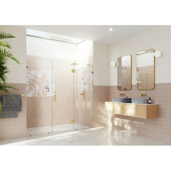 Glass Warehouse Ghf-99.75 Stellar 78" High X 99-3/4" Wide Hinged Frameless Shower Door -