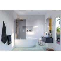 Glass Warehouse Gtbf-34 Ursa 58-1/4" High X 34" Wide Shower Screen Frameless Tub Door -