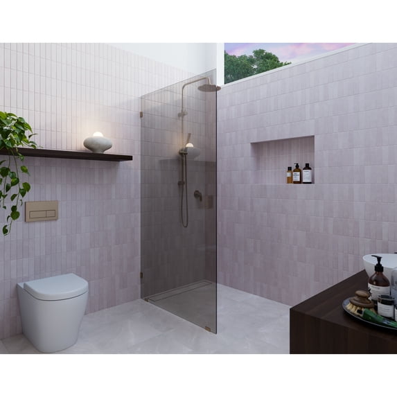 Glass Warehouse GTSFP-36-BB Ursa 78" High X 36" Wide Shower Screen Frameless Shower Door -