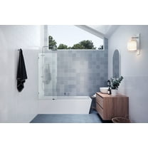 Glass Warehouse Gw-Bf-25 Vela 58-1/4" High X 25" Wide Shower Screen Frameless Tub Door -