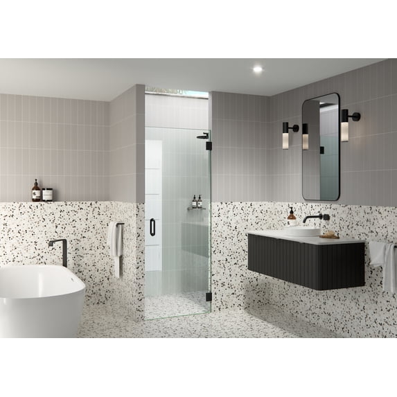 Glass Warehouse GW-DO-24.75-MB Albedo 78" High X 24-3/4" Wide Hinged Frameless Shower Door
